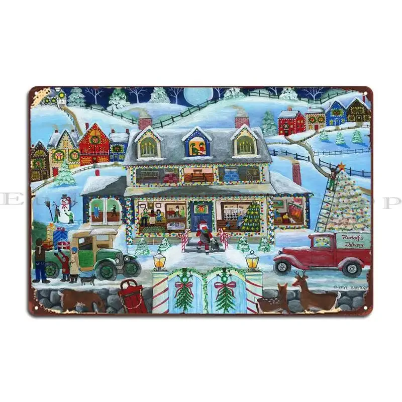 Home Cinema Design - Christmas Old Family Home Metal Plaque