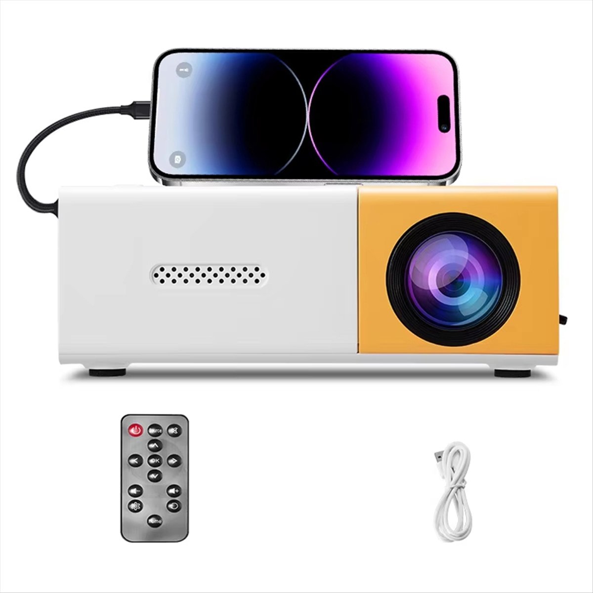 Home Cinema Projector - Delighted- Portable Mini Projector with Full