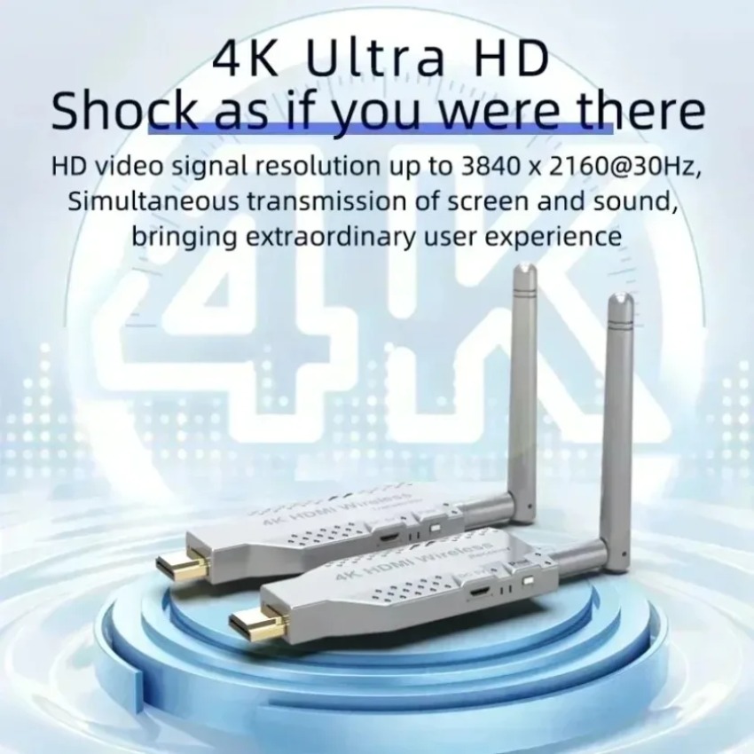 Home Cinema With Projector - 4K Wireless HDMI Extender Transmitter Receiver