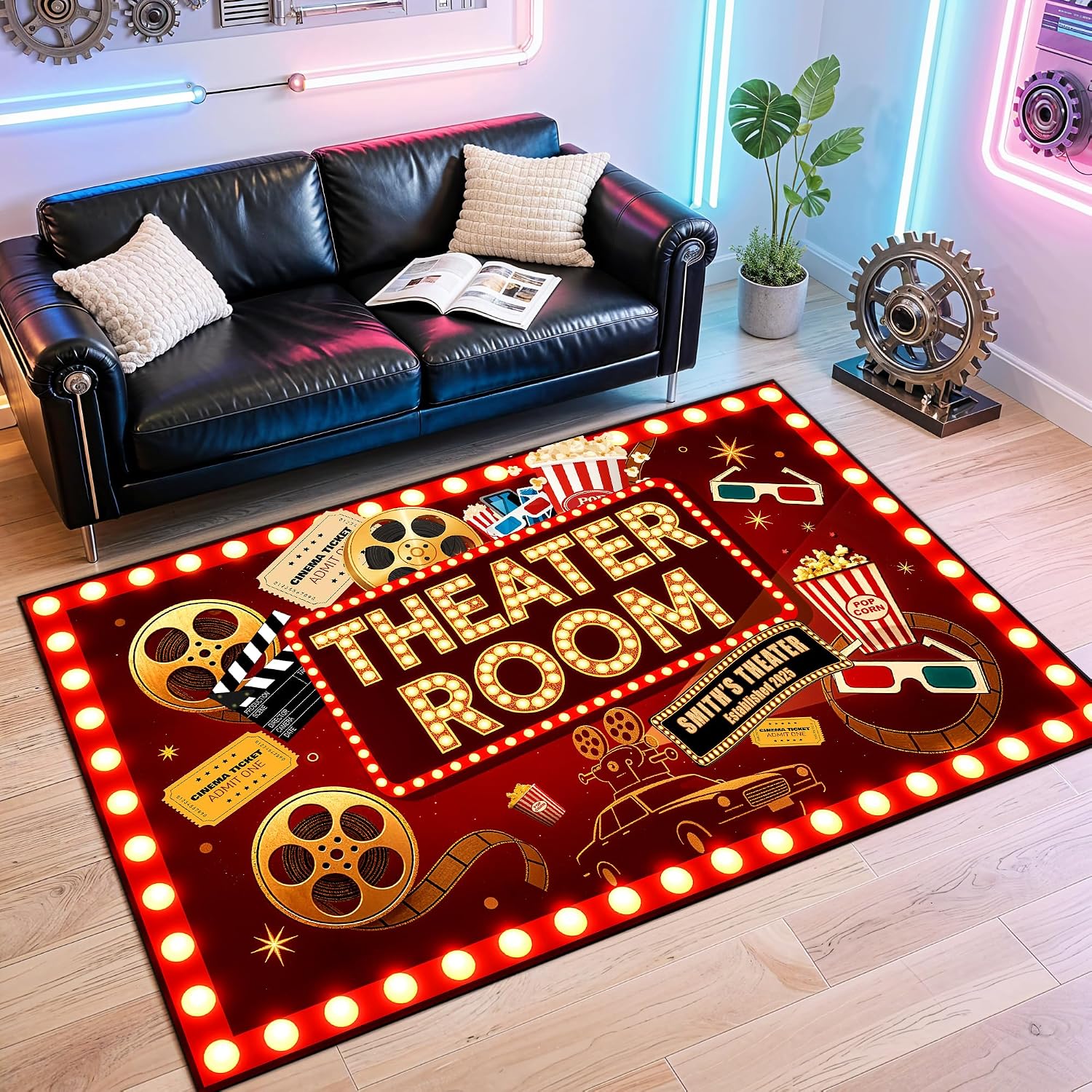 Home Cinema Flooring - Movie Night Area Rug Home Theater