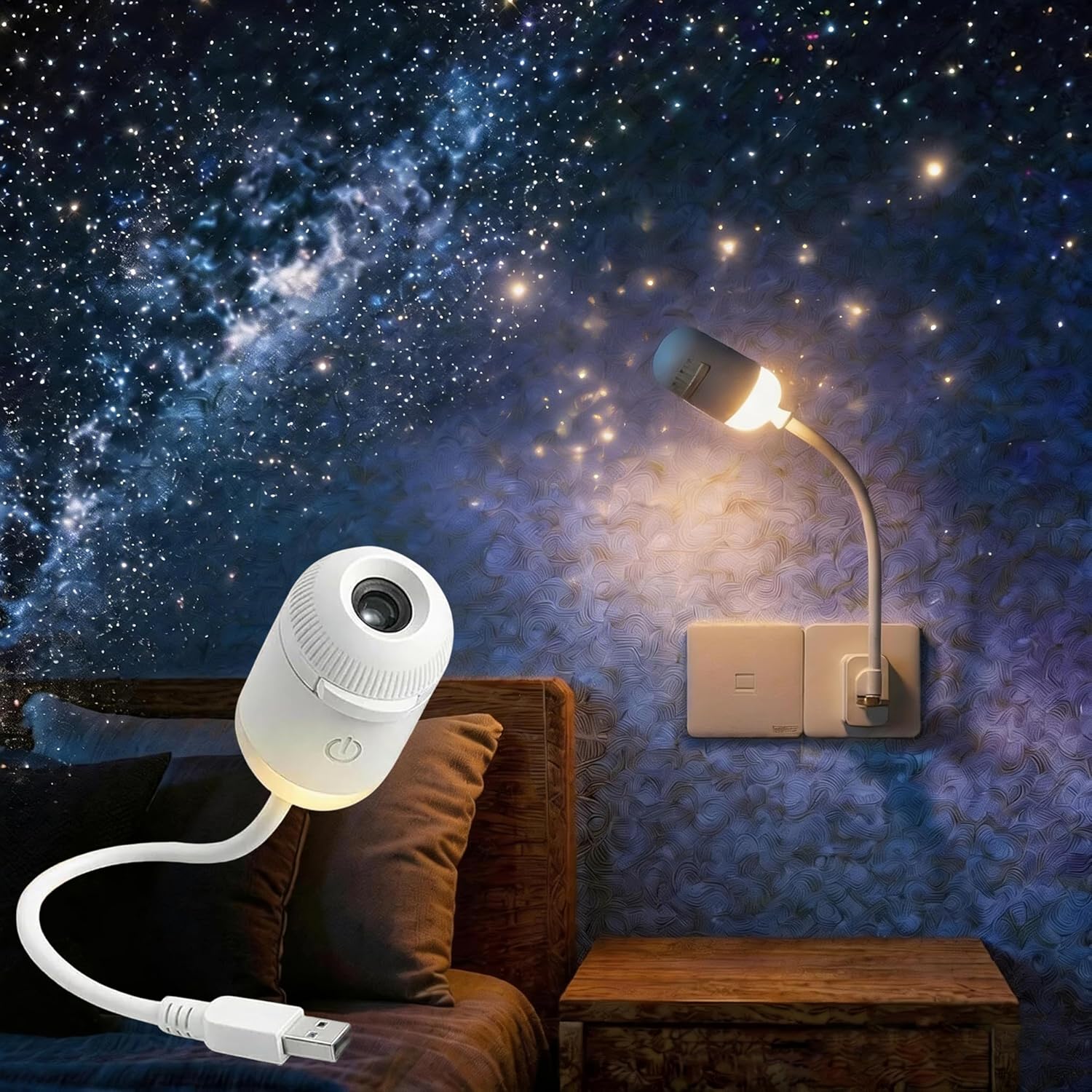 Home Cinema Projector - 2-in-1 Galaxy Projector Night Light,USB Portable