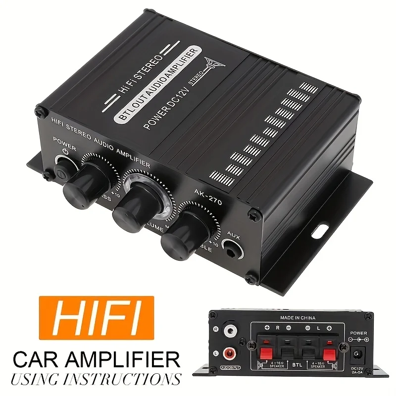 Home Cinema Heos - AK-270 400W Mini Power Amplifier 12V/24V