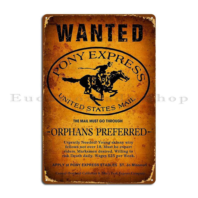 Home Cinema Design - Wanted Pony Express Riders 1860 Metal