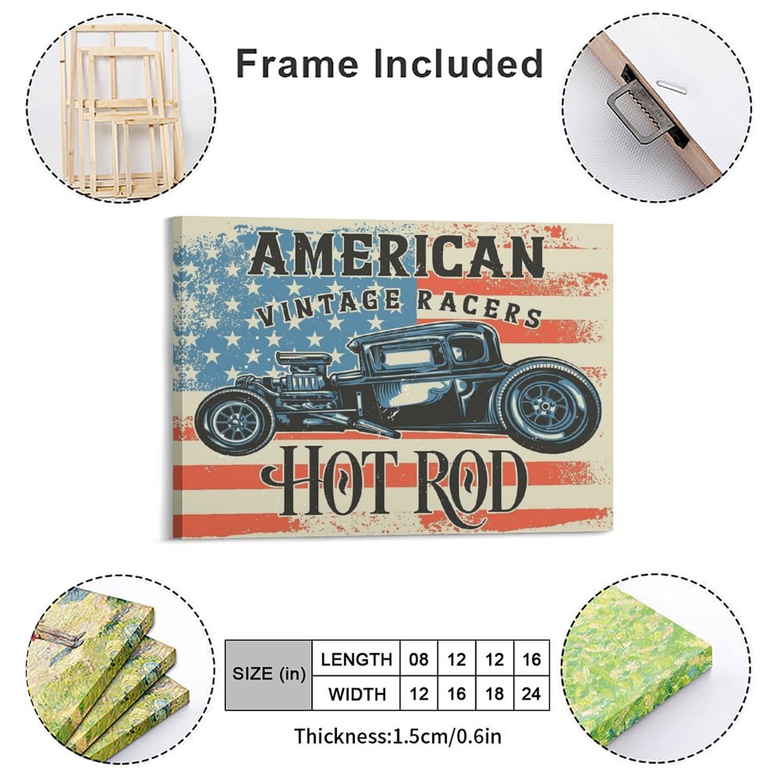 American Hot Rod Canvas Painti - Home Cinema Design 评论和价格