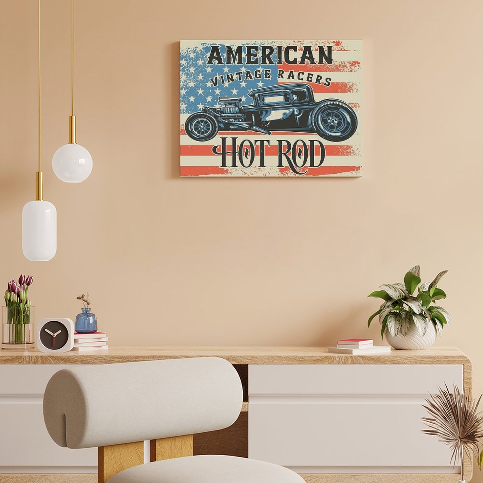 American Hot Rod Canvas Painti - Home Cinema Design 评论和价格