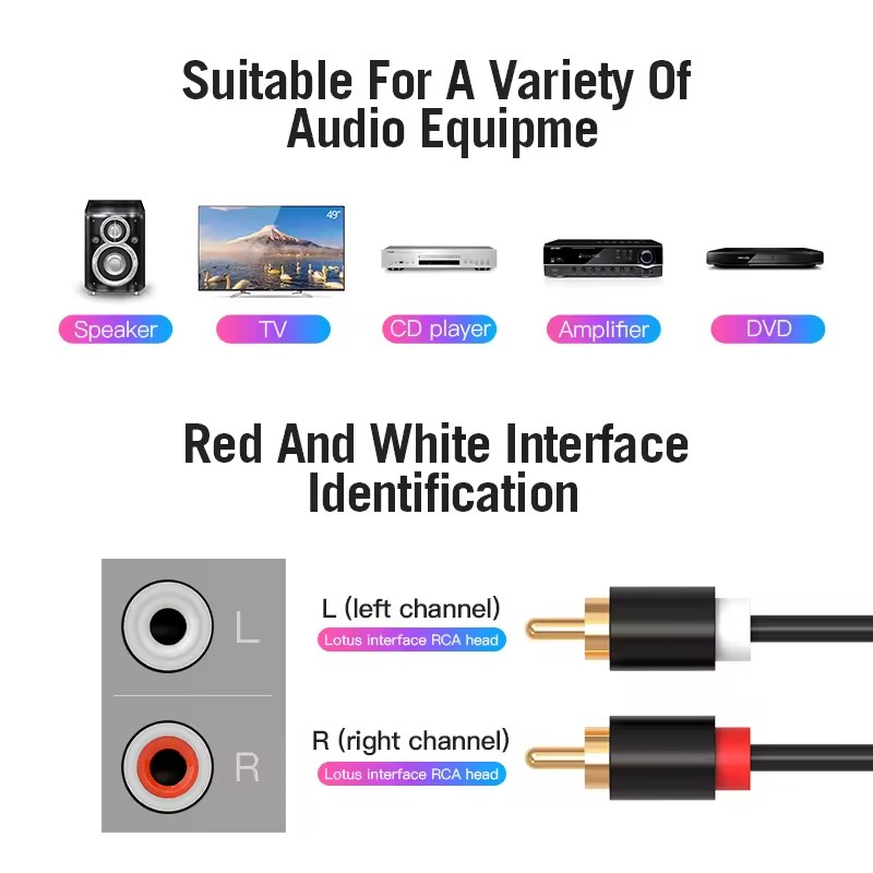 Dual RCA Cable HIFI Stereo 2 R - Home Cinema Heos 评论和价格