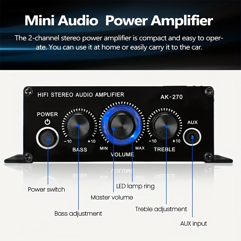 AK-270 400W Mini Power Amplifi - Home Cinema Heos 评论和价格