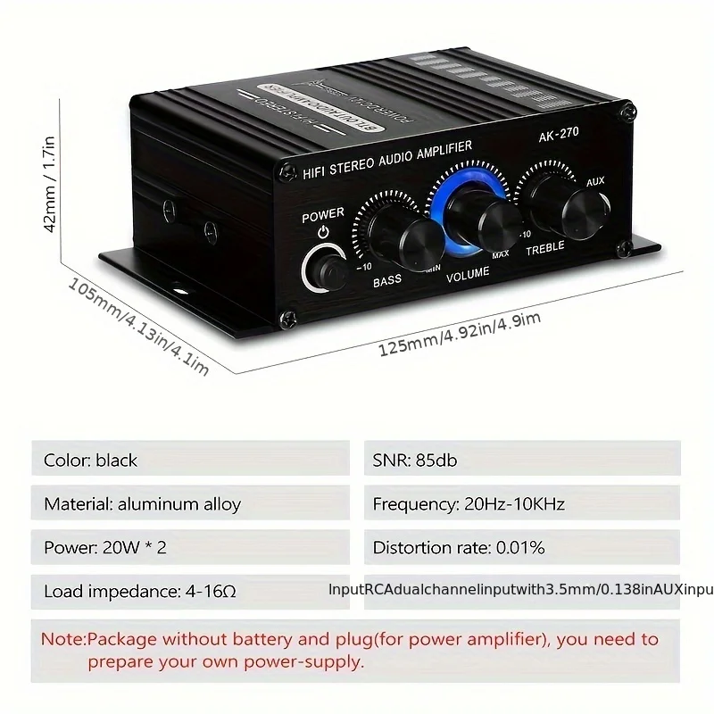 AK-270 400W Mini Power Amplifi - Home Cinema Heos 评论和价格