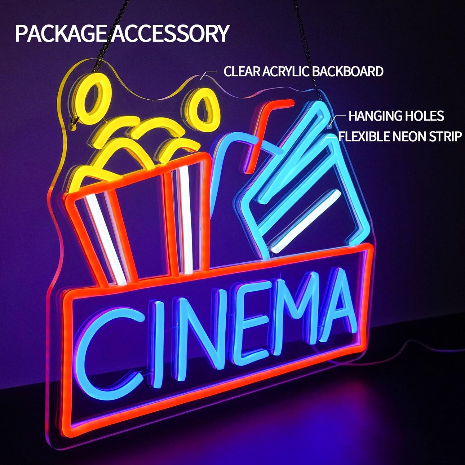 Cinema Neon Sign USB Powered L - Home Cinema Design 评论和价格