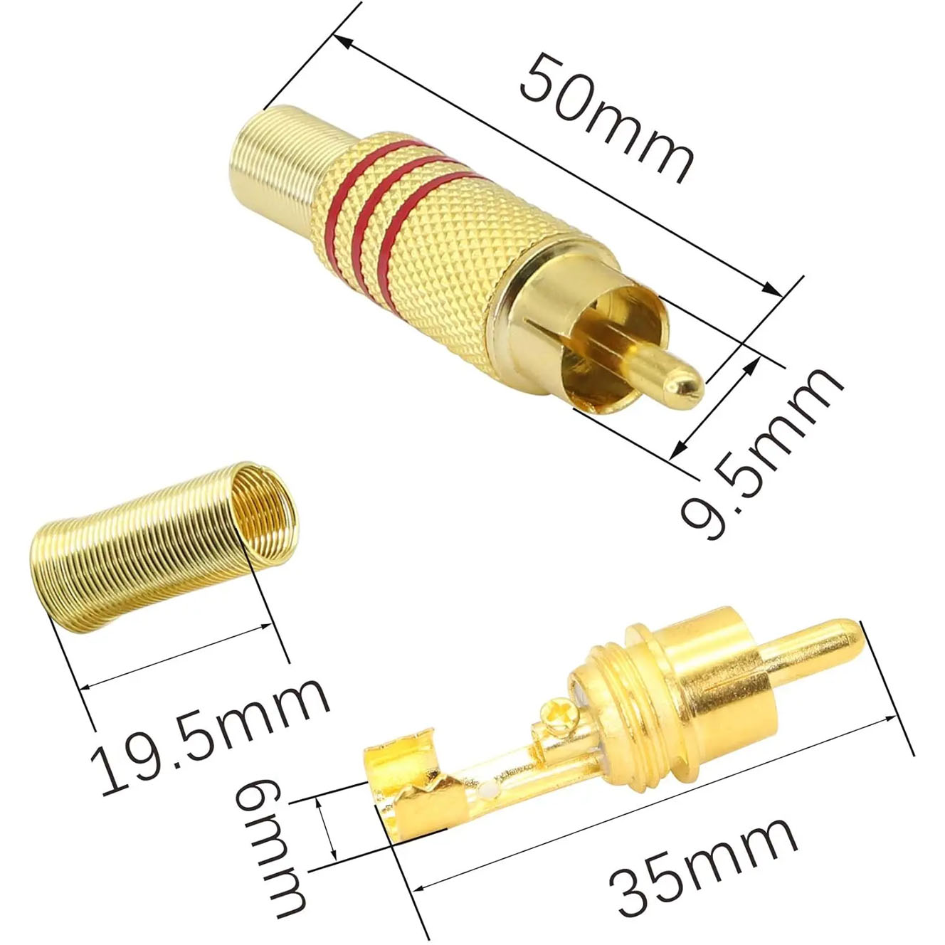 4PCS RCA Plug Gold Plated Sold - Home Cinema Heos 评论和价格