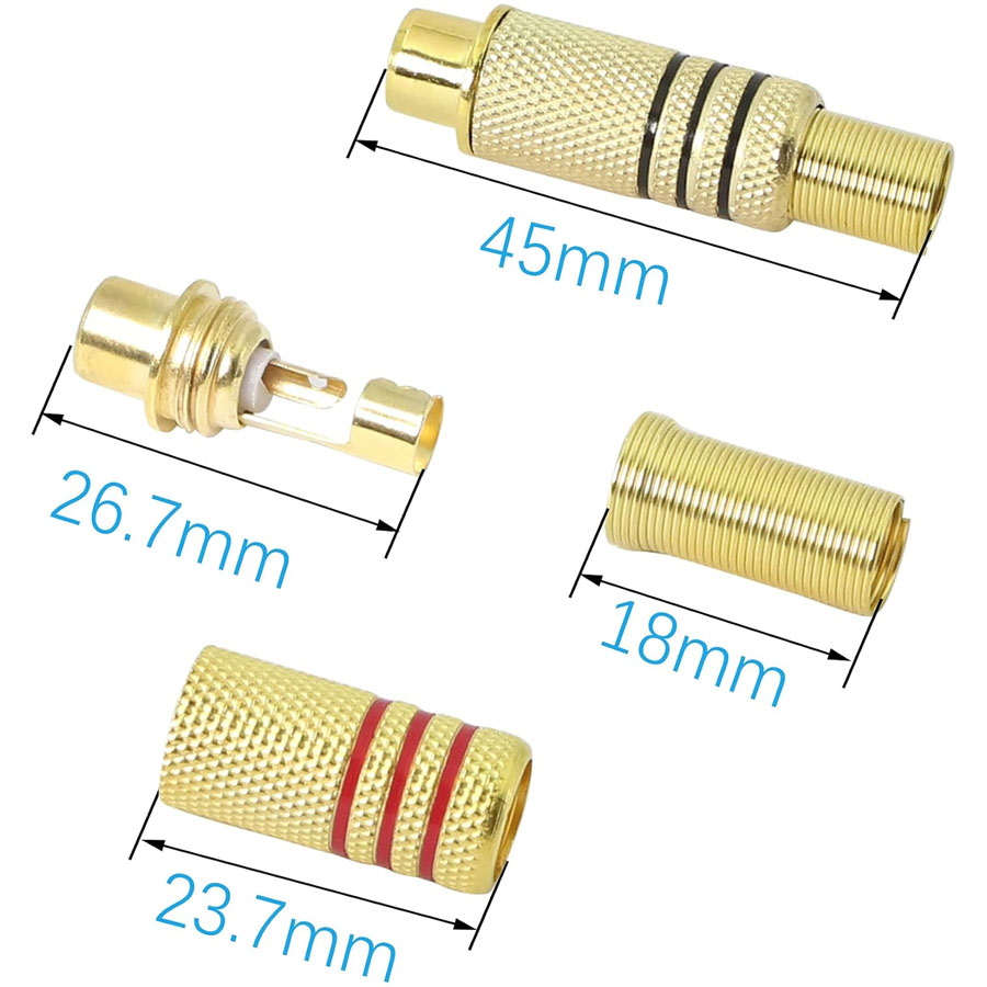 4PCS RCA Plug Gold Plated Sold - Home Cinema Heos 评论和价格